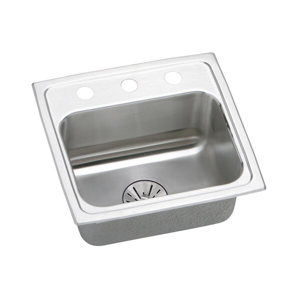 Lustertone Stainless Steel 17 X 16 X 6-1/2 Single Bowl Top Mount Ada Sink With Perfect Drain